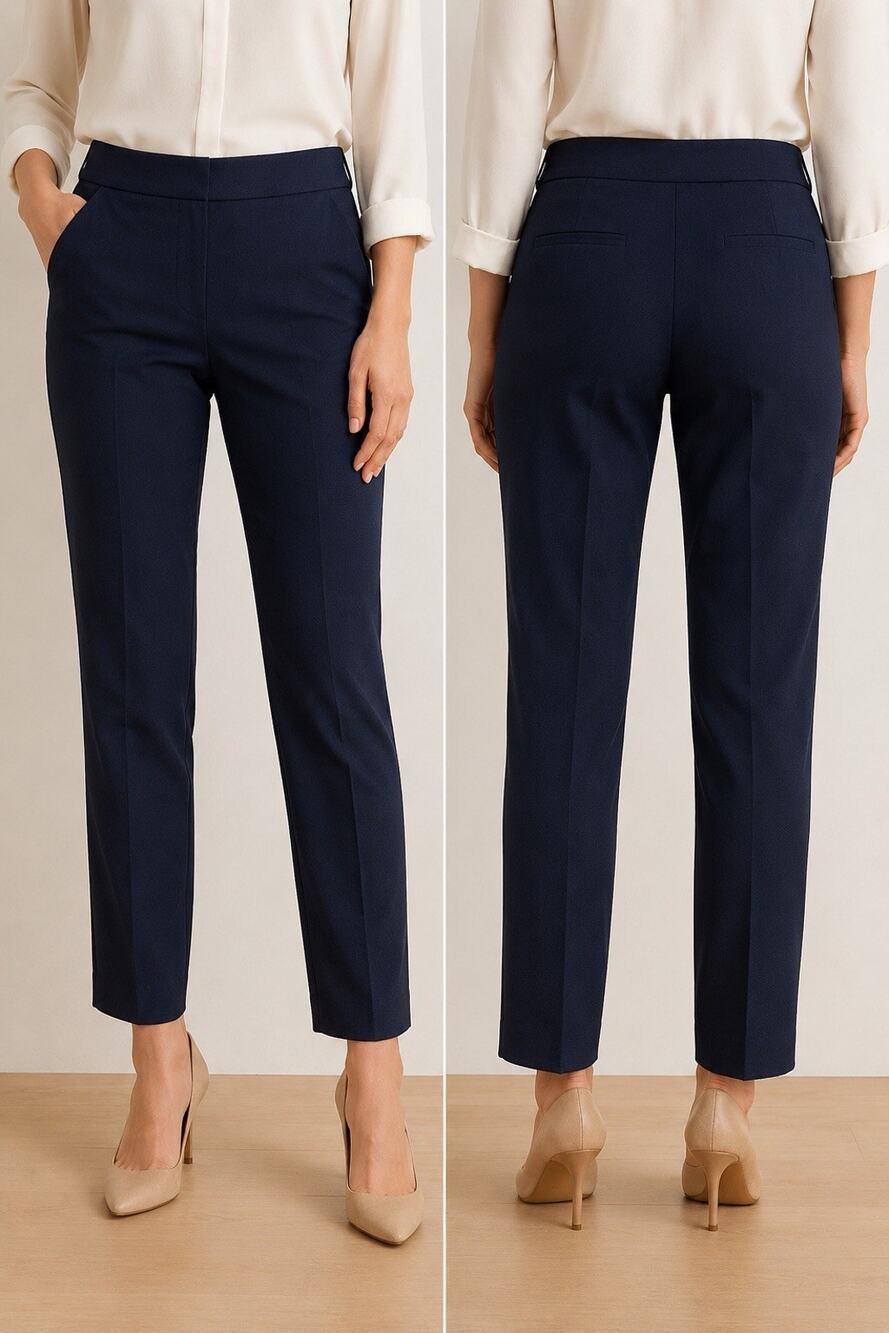 J.Crew Kate Pants Women's 2 Navy Stretch Twill Straight Leg NWT